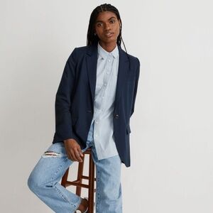 Madewell Larson Blazer in Drapeweave Navy Size Small